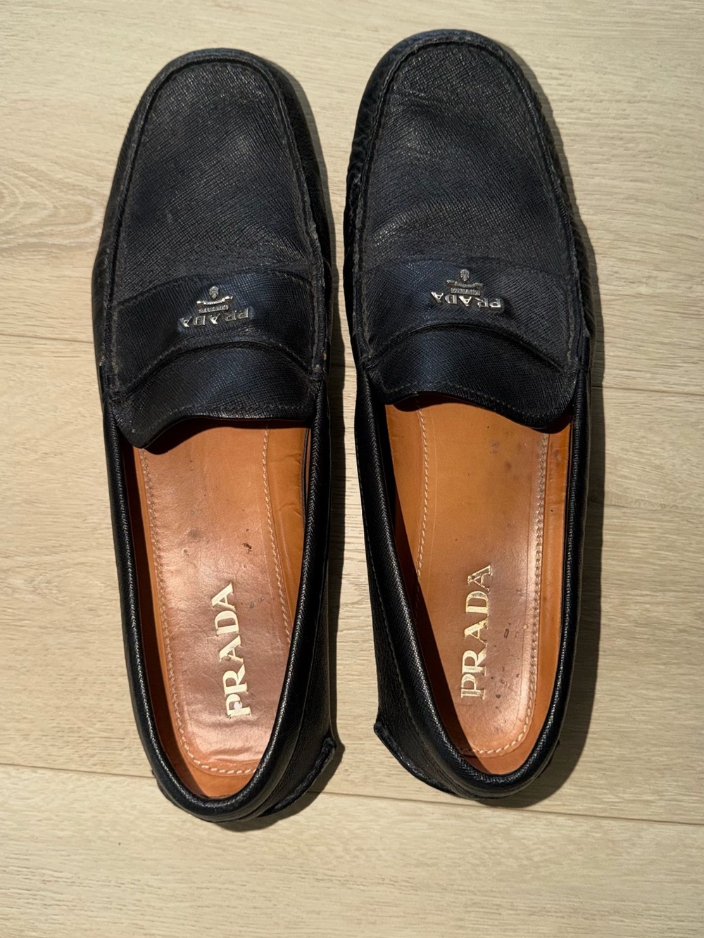 Prada Men’s Black Leather Loafers